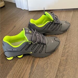Nike Shox Men's Athletic Shoes in Gray and Neon Yellow